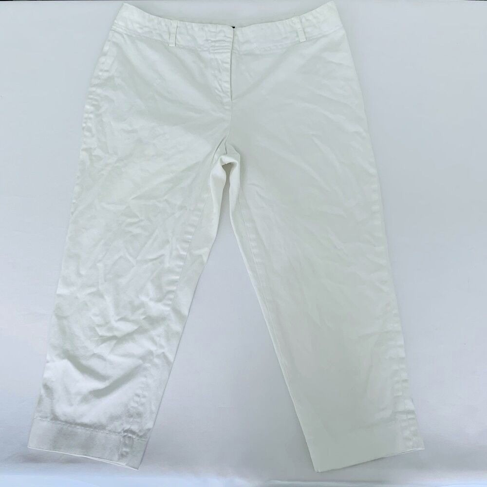 Willi Smith Capri Pants 4 White Stretch Office Travel Classic Modern Minimalist
